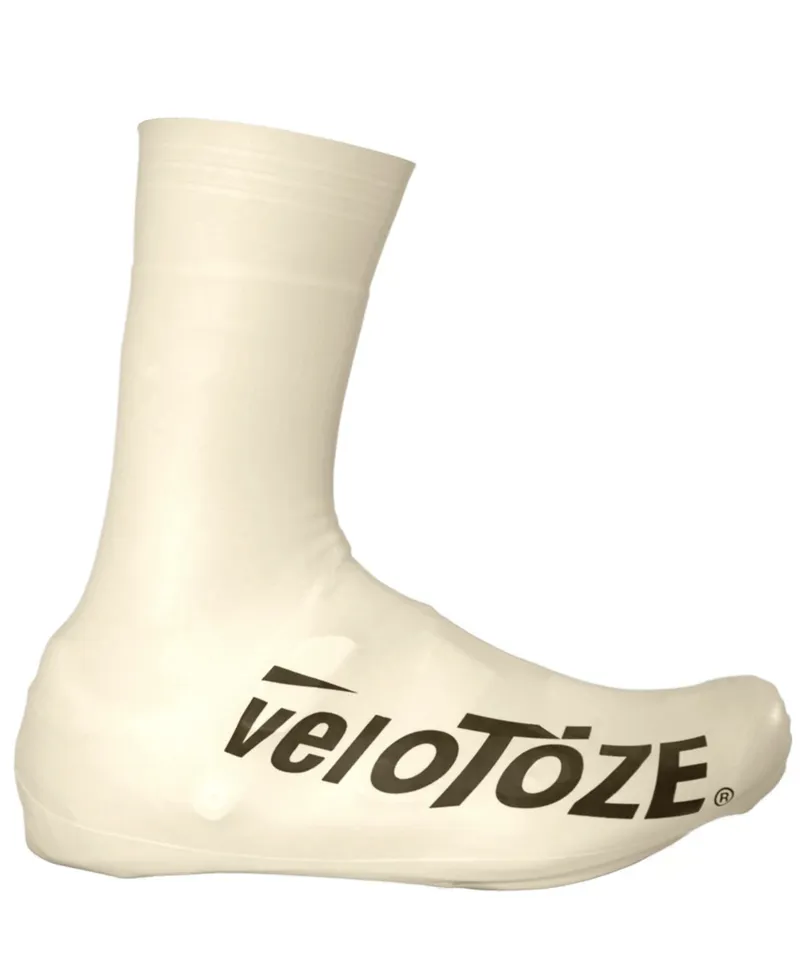 VeloToze Aero OverShoe Tall White/Black Logo-1